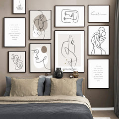 ملصق طباعة قماشية بخطوط تجريدية متنوعة للأزياء النوردية