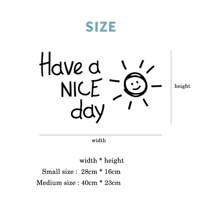 ملصق حائط من الفينيل لغرف المعيشة وغرف النوم والديكور المنزلي، ملصقات فنية لأحرف الأبجدية الإنجليزية، ورق جدران، يوم جميل، شمس جميلة