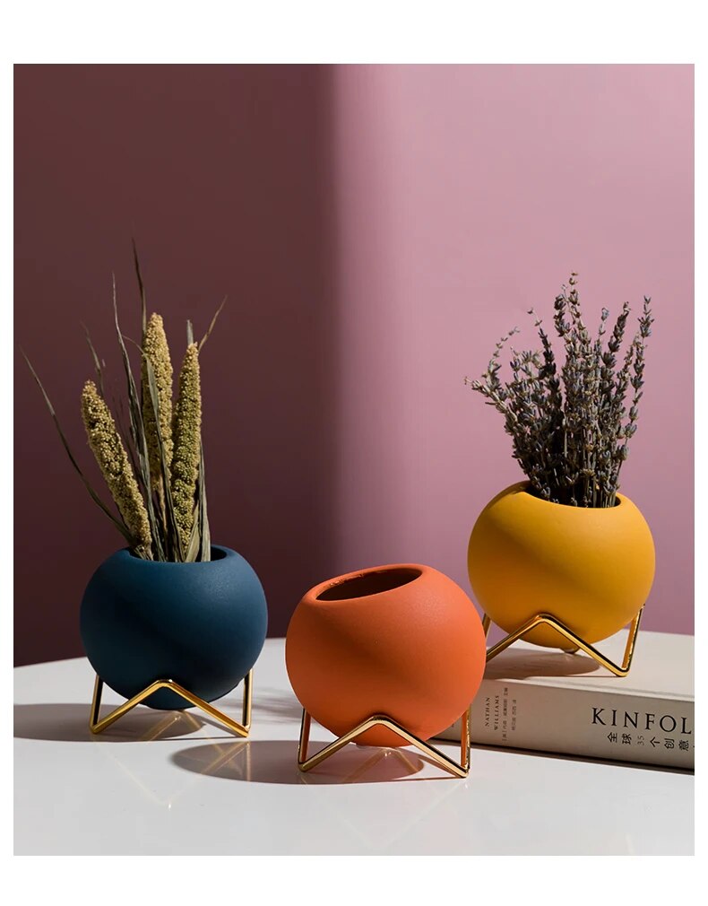 مزهريات سيراميكية صغيرة بتصميم موراندي نورديك، مزهريات إبداعية منعشة 