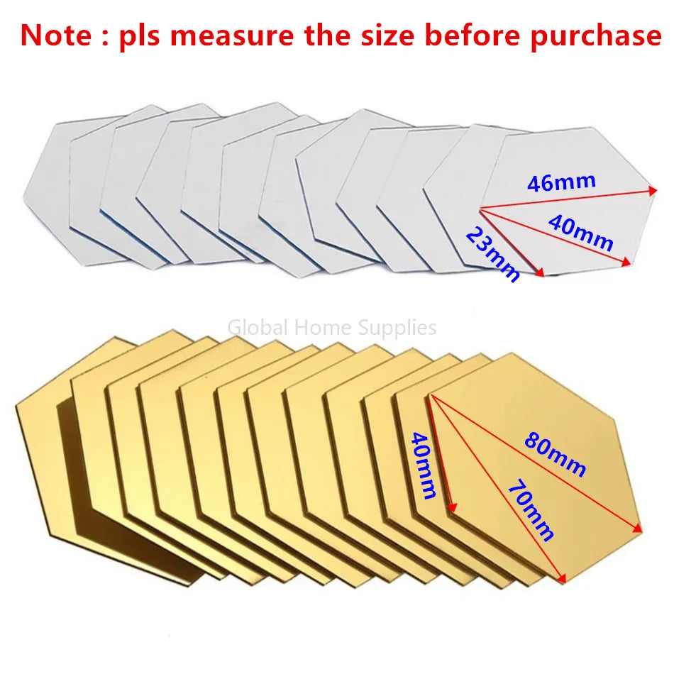 ملصق مرآة سداسية الشكل 