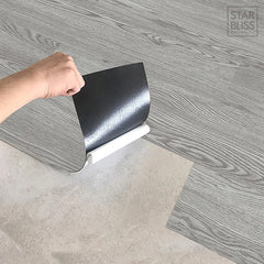 ملصقات أرضية بخطوط خشبية