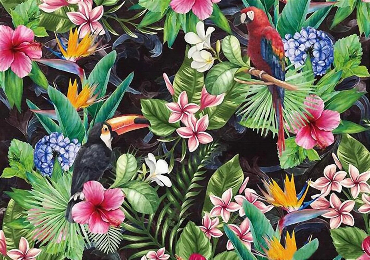 جدارية أشجار النخيل في الغابات الاستوائية