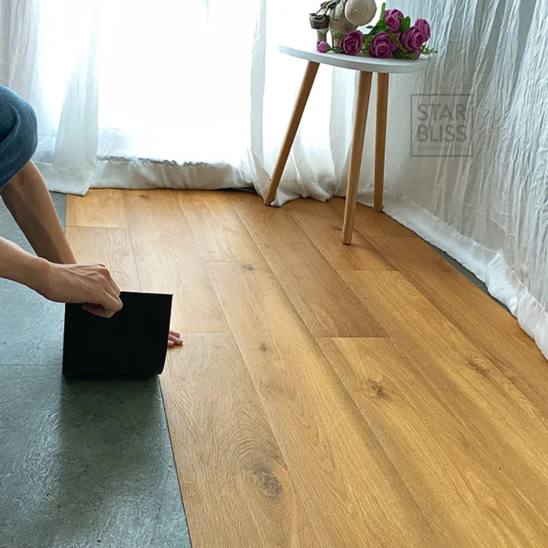 ملصقات أرضية بخطوط خشبية