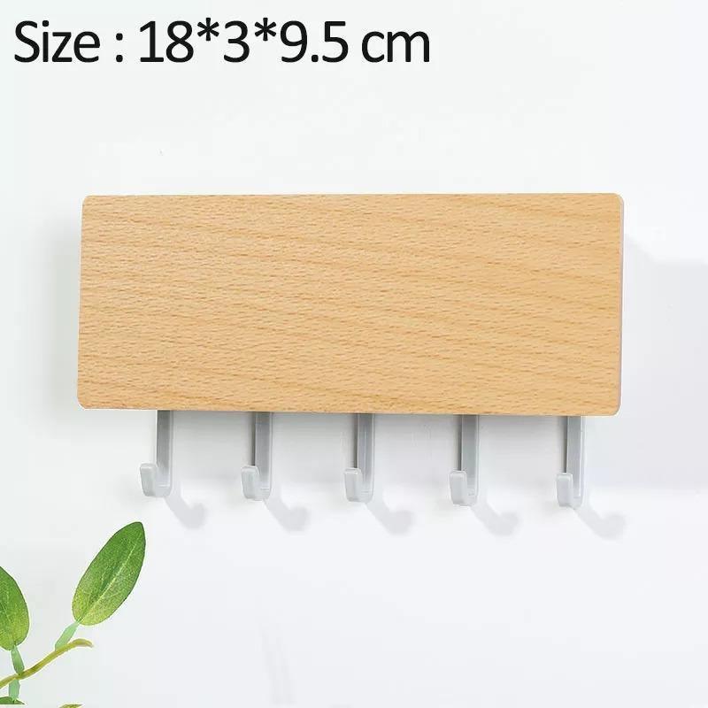 Wall-Mounted Wooden Storage Rack Key Hanger Tan / Grey | Sage & Sill