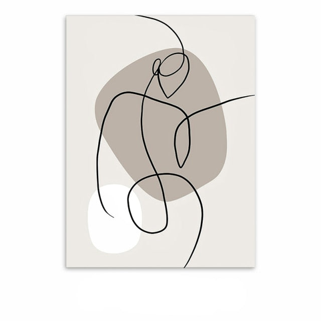 ملصق طباعة قماشية بخطوط تجريدية متنوعة للأزياء النوردية